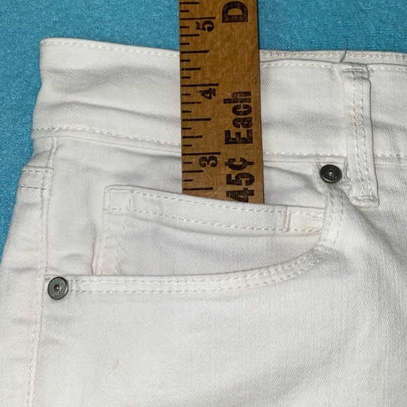 GAP 1969 mid rise stretch denim legging white 5 pocket button zipper size 27 - Picture 13 of 15
